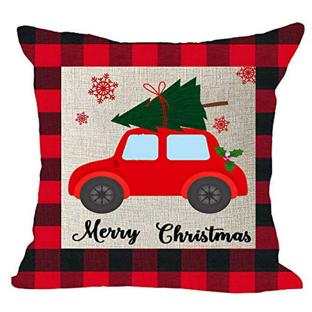 Cotton Linen Waist Throw Cushion Cover Car Pillowcase Christmas Bed Decor 18x18"